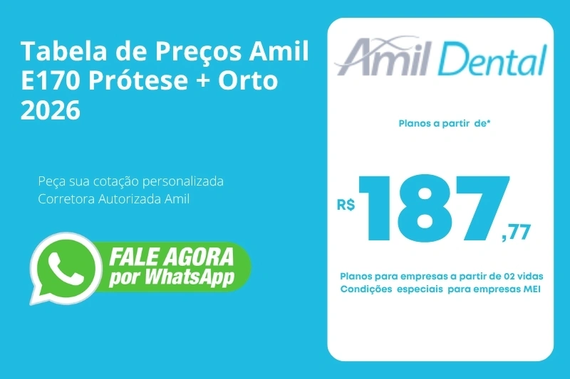 Tabela de Preços Amil E170 Prótese Estética + Ortopedia 2026